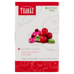 Gárdonyi Teaház gyümölcstea vörös áfonya ízesítéssel & kasvirággal 20 filter 40 g