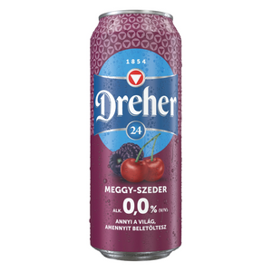 Dreher 24 0,0% alkoholfritt öl 0,5 l körsbär-björnbär/ Dreher 24 0,0% alkoholmentes sörital 0,5 l meggy-szeder