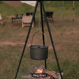 1st Multifunktionellt Svart Hopfällbart Hängande Grytställ, För Utomhuspicknick Och Camping