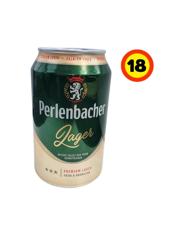 Perlenbacher lager lättöl, 2.1% alkohol, 0,33l /Perlenbacher lager sör, 2.1% alkohol, 0,33l