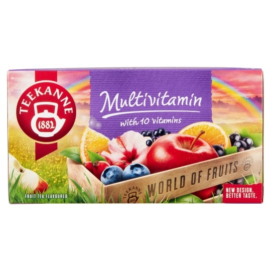 Teekanne World of Fruits Multivitamin gyümölcstea keverék bogyósgyümölcs ízzel 20 filter 50 g