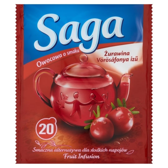 Saga vörösáfonya ízű gyümölcstea 20 filter 34 g