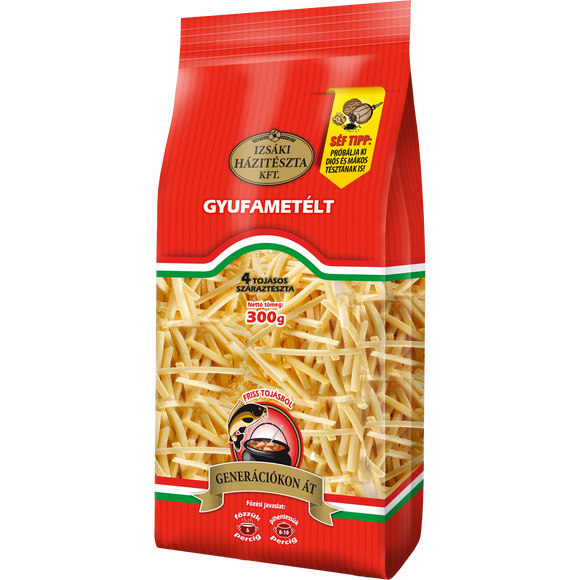 Izsáki Házitészta gyufametélt 4 tojásos száraztészta 300 g / Izsáki Hemmagjord Pasta 