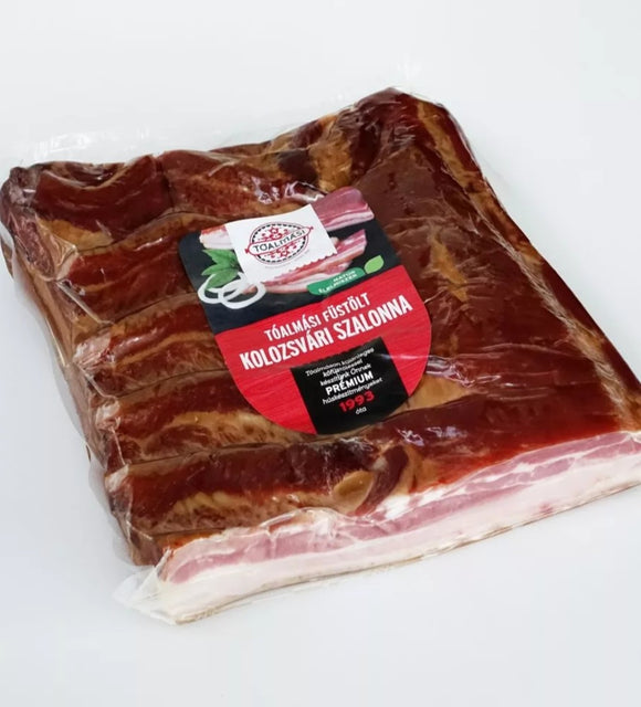 Tóalmási füstölt Kolozsvári szalonna, ca. 1.5kg, / Rökt bacon, Kolozsvar, ca. 1.5kg  Toalmas