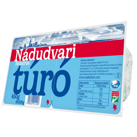 Családi Nádudvari túró félzsíros, XL, 450g / Färsk ost- kvarg – halvfet – Nádudvar, 450g
