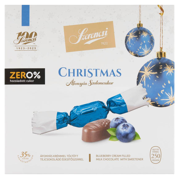 ‼️Előrendelés! Kiszállítás október 29-től‼️Sockerfri Julgransgodis (sötningsmedel blåbärkräm fylld), Szerencs,
/ Szerencsi Prémium ZERO áfonyás krémmel töltött tejcsokoládé szaloncukor édesítőszerrel