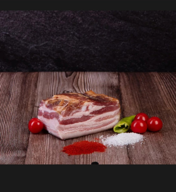 Tóalmási füstölt Kolozsvári szalonna, ca. 300g, / Rökt bacon, Kolozsvar, ca. 300g  Toalmas