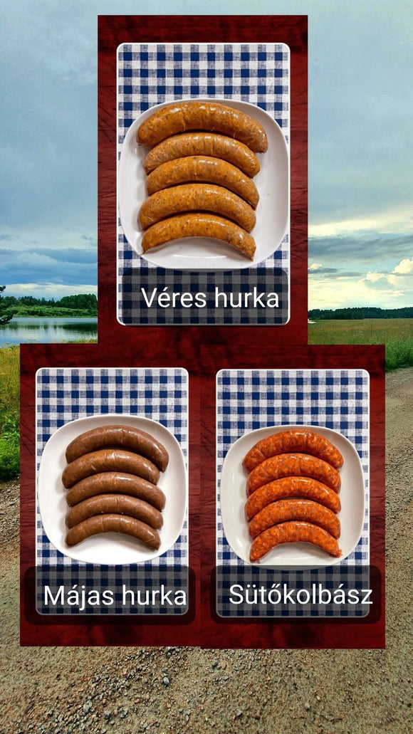 ❗🇭🇺Heti Akció❗Disznótoros            XXL Családi csomag: 700g májas hurka, 700g véres hurka, 700g sütőkolbász/ XXL Paket