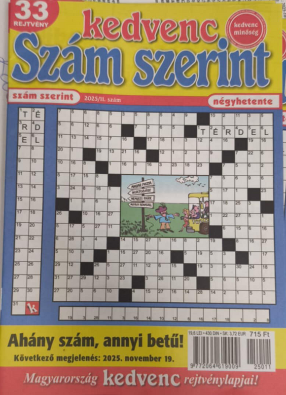 Kedvenc Szám szerint rejtvény, 2025. október 21.