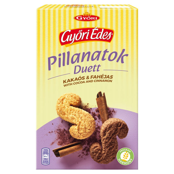 Győri Édes Pillanatok Duett fahéjas és kakaós keksz vegyesen 220 g/ Győri Sweet Moments Duet kanel- och kakaokex blandade 220 g/