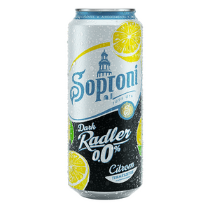 Soproni Radler Dark citrom, alkoholmentes, 0.5l/Soproni Radler Mörk alkoholfri öl 0,5 l citron 0,0% burk