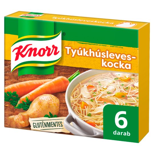 Knorr tyúkhúsleves kocka 60g, gluténmentes /Knorr sopptärningar 60 g kycklingsoppa 6 st