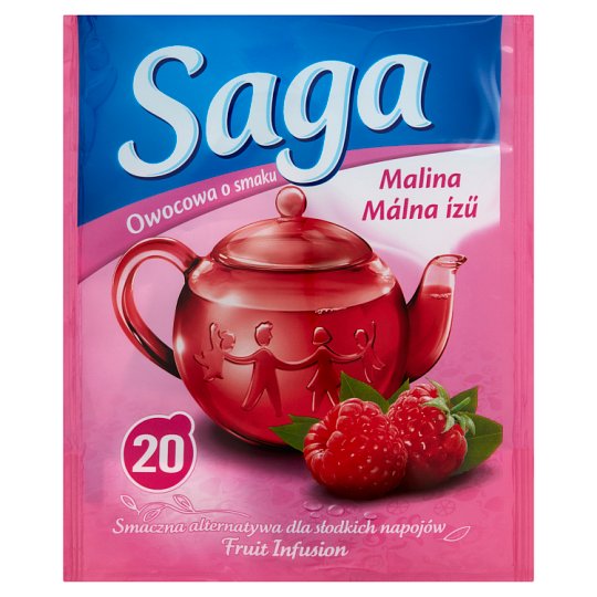 Saga gyümölcs tea, málna, 20x1.7g