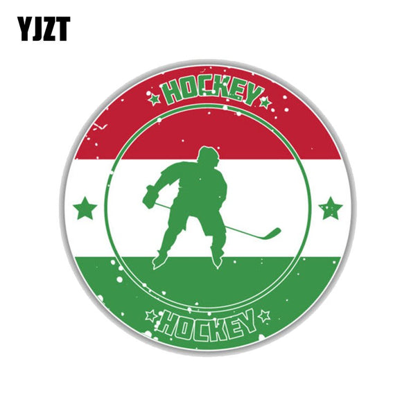 YJZT 12.7CM*12.7CM Fashion Hungary Flag Hockey Sport PVC Motorcycle Car Sticker 11-00285