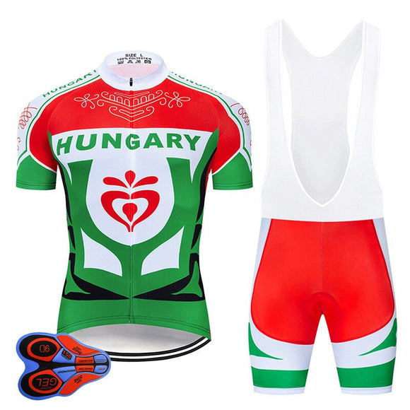 2021 Team Hungary Cycling Clothing Set MTB Jersey Bicycle Clothes Ropa Ciclismo Quick Dry Bike Wear Mens Short Maillot Culotte