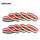 Hungary Silicone Bracelet Flag Rubber Wristband Cuff Sports Bangle For Women Men 1pcs FB-0012