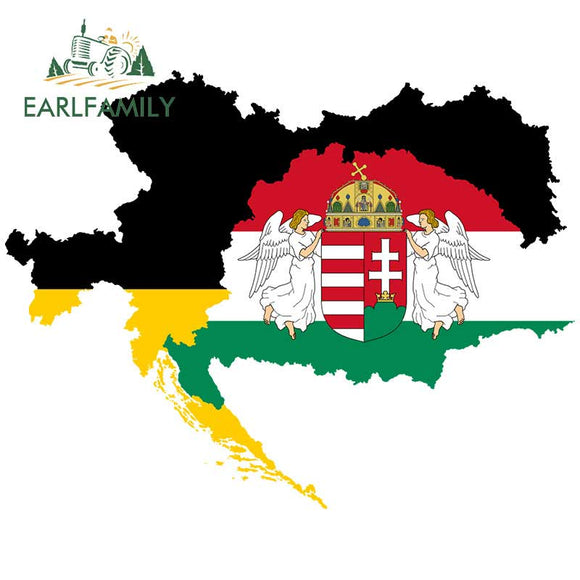 EARLFAMILY 13cm x 10cm Car Styling Car Sticker Austria Hungary Flag Coat of Arms Waterproof Car Accessories