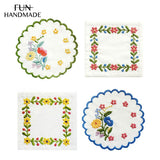 DIY Hungary Style Pattern Cup Mat Embroidery Kit With Hoop Cross Stitch Material Package Handcrafts Coaster Table Decor Gift