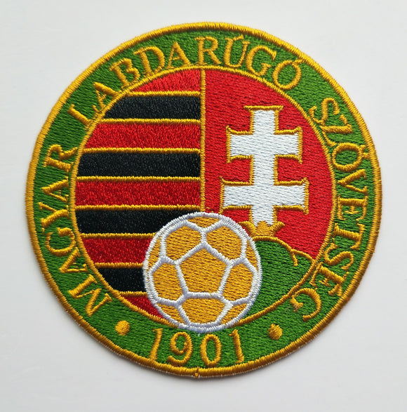 2pcs Football soccer fussball National Team Hungary logo iron on Patch Aufnaeher Applique Badge Buegelbild Embroidered