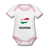 Organic Baby Contrasting Bodysuit - SweHun produkt - vit/rosa