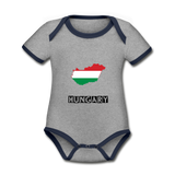 Organic Baby Contrasting Bodysuit - SweHun produkt - gråmelerad/marinblå